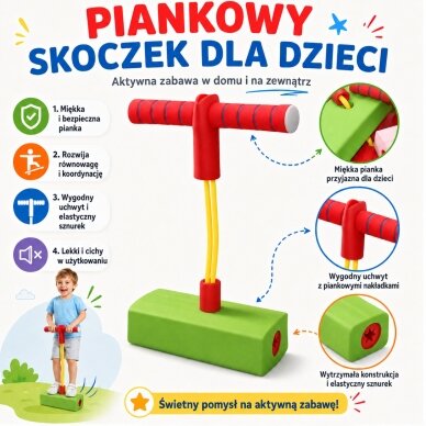 WOOPIE Putų Žalias Pogo Šokliukas Vaikams Šokinėjimui Pusiausvyros Treniruotei 5