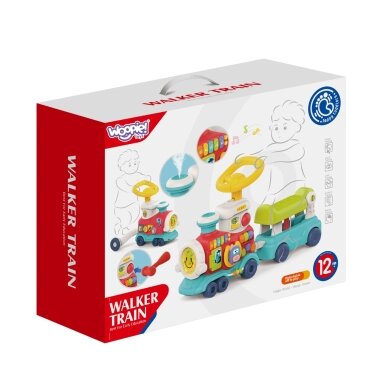 WOOPIE BABY Lokomotyvas Stumdukas Važiuonė Ežiukas 2in1 Interaktyvus Traukinys 5