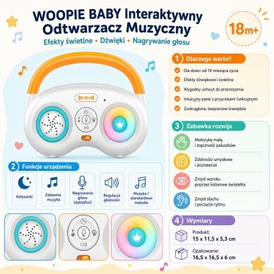 WOOPIE BABY Interaktyvus muzikos grotuvas 2 WOOPIE BABY Interaktyvus muzikos grotuvas 2