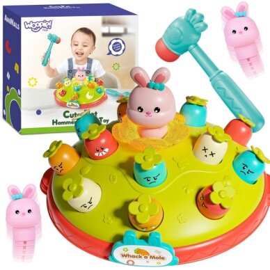WOOPIE BABY Interaktyvus vikrumo žaidimas Įkalk morką Edukacinis Smogk plaktuku kurmiui