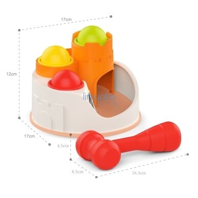 WOOPIE BABY Kamuoliukų kalimo pilis su plaktuku edukacinis žaislas 12m+ 4 WOOPIE BABY Kamuoliukų kalimo pilis su plaktuku edukacinis žaislas 12m+ 4