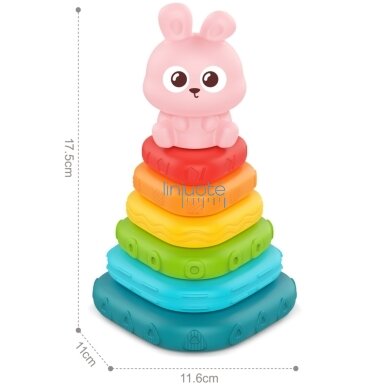 WOOPIE BABY Sensorinė piramidė Bokštas Rūšiuoklis Zuikutis 6m+ 2 WOOPIE BABY Sensorinė piramidė Bokštas Rūšiuoklis Zuikutis 6m+ 2