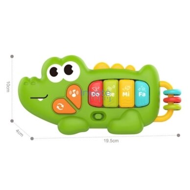 WOOPIE BABY Interaktyvus pianinas Krokodilas Muzikinės armonikėlės Garsai Šviesa 18m+ 2