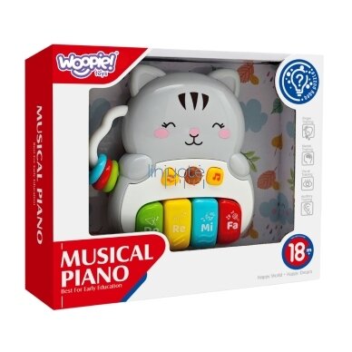 WOOPIE BABY Interaktyvus pianinukas kačiukas muzikiniai vargonėliai garsai šviesa 18m+ 3 WOOPIE BABY Interaktyvus pianinukas kačiukas muzikiniai vargonėliai garsai šviesa 18m+ 3