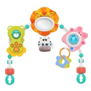 WOOPIE BABY Sensorinis lankas prie lovytės ir vežimėlio Gyvūnai Liūtas Meškiukas 5