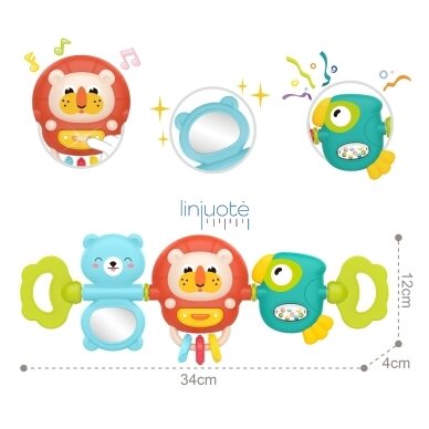 WOOPIE BABY Vežimėlio / lovytės pakabinamas sensorinis žaislas Grojantis barškutis Veidrodėlis 6m+ 3 WOOPIE BABY Vežimėlio / lovytės pakabinamas sensorinis žaislas Grojantis barškutis Veidrodėlis 6m+ 3