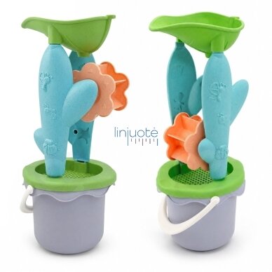 WOOPIE GREEN Smėlio rinkinys su kibirėliu ir vandens malūnėliu 4 el. 3