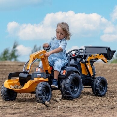 FALK Pedalinis Traktorius Case CE su Kasimo Krautuvu ir Priekaba 3-7 Metų Vaikams 6