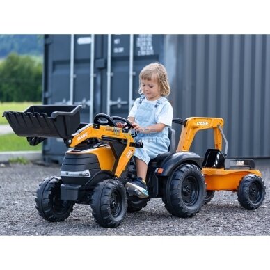 FALK Pedalinis Traktorius Case CE su Kasimo Krautuvu ir Priekaba 3-7 Metų Vaikams 7