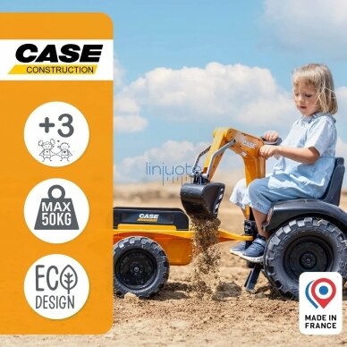 FALK Pedalinis Traktorius Case CE su Kasimo Krautuvu ir Priekaba 3-7 Metų Vaikams 10