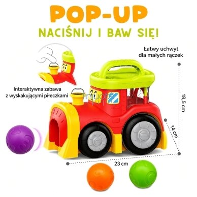 WOOPIE BABY Interaktyvus traukinukas su iššokančiais kamuoliukais 2 WOOPIE BABY Interaktyvus traukinukas su iššokančiais kamuoliukais 2