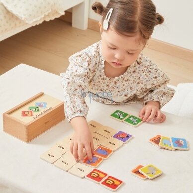 Viga  Medinis atminties žaidimas Memo Gyvūnėliai, edukacinis vaikams 3+ 2
