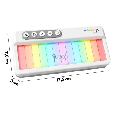 WOOPIE Vaivorykštinis sensorinis pianinas su apšvietimu ir mokymosi režimu 3+ 3