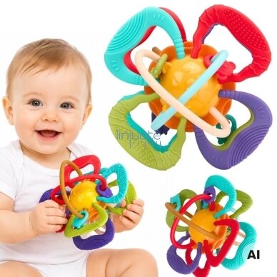 WOOPIE BABY Sensorinis kamuolys-kramtukas kūdikiams WOOPIE BABY Sensorinis kamuolys-kramtukas kūdikiams