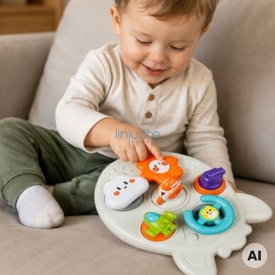 WOOPIE BABY Edukacinė veiklų lenta Raketa 7in1 1