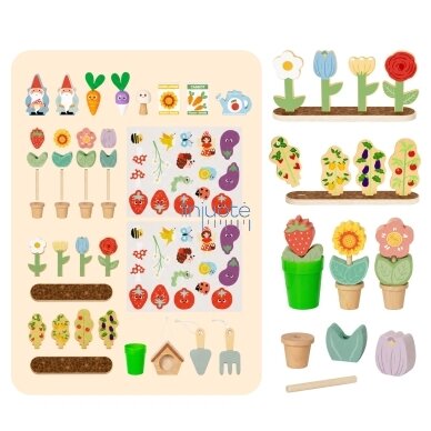TOOKY TOY Sodo vežimėlis Parduotuvėlė Medinis Montessori 57el 2 TOOKY TOY Sodo vežimėlis Parduotuvėlė Medinis Montessori 57el 2