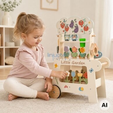 TOOKY TOY Sodo vežimėlis Parduotuvėlė Medinis Montessori 57el 1 TOOKY TOY Sodo vežimėlis Parduotuvėlė Medinis Montessori 57el 1