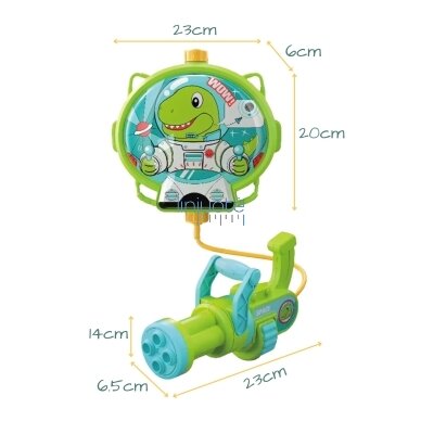 WOOPIE Vandens pistoletas su kuprine Dino 5 WOOPIE Vandens pistoletas su kuprine Dino 5