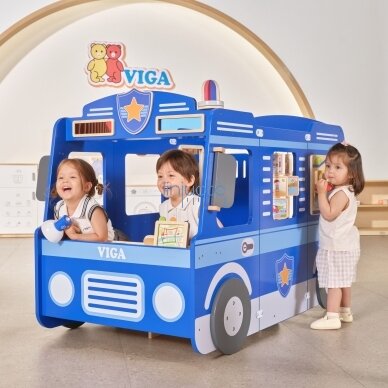 VIGA Didelis Medinis Policijos Automobilis – Edukacinis Rinkinys Vaikams Policija 8