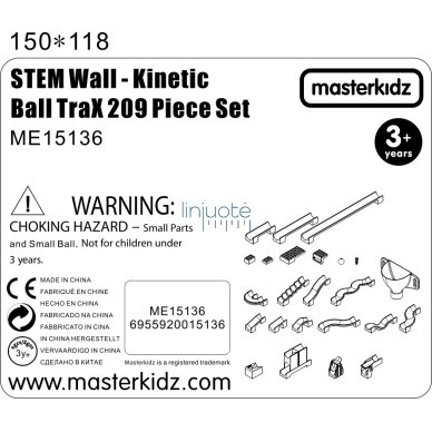 MASTERKIDZ Konstrukcinis Rinkinys Rutulio Takas STEM Lenta 209 elementų 3 MASTERKIDZ Konstrukcinis Rinkinys Rutulio Takas STEM Lenta 209 elementų 3
