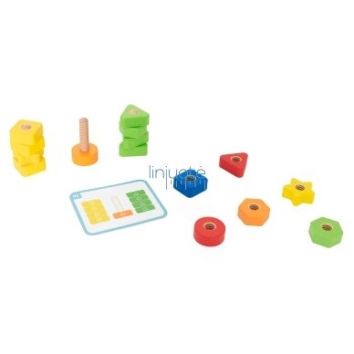 VIGA Varžtai ir veržlės Montessori žaislas Spalvų derinimas 30 EL 7