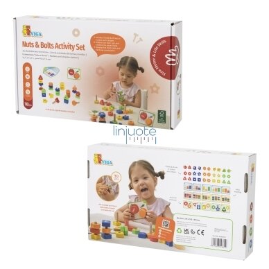 VIGA Varžtai ir veržlės Montessori žaislas Spalvų derinimas 30 EL 11 VIGA Varžtai ir veržlės Montessori žaislas Spalvų derinimas 30 EL 11