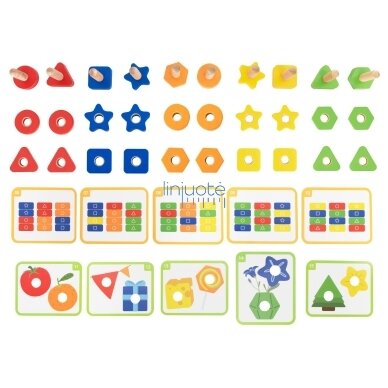 VIGA Varžtai ir veržlės Montessori žaislas Spalvų derinimas 30 EL 12