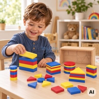 Medinės Dienes kaladėlės Geometrinės figūros Viga Toys Montessori 1 Medinės Dienes kaladėlės Geometrinės figūros Viga Toys Montessori 1