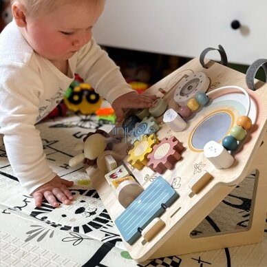 WOOPIE GREEN Edukacinė sensorinė manipuliacinė lentelė Montessori namelis 2in1 8 el. 1 WOOPIE GREEN Edukacinė sensorinė manipuliacinė lentelė Montessori namelis 2in1 8 el. 1