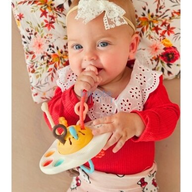 WOOPIE BABY Montessori sensorinis žaislas kramtukas barškutis daugiafunkcis UFO 2 WOOPIE BABY Montessori sensorinis žaislas kramtukas barškutis daugiafunkcis UFO 2