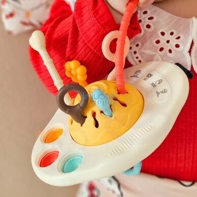 WOOPIE BABY Montessori sensorinis žaislas kramtukas barškutis daugiafunkcis UFO 4 WOOPIE BABY Montessori sensorinis žaislas kramtukas barškutis daugiafunkcis UFO 4