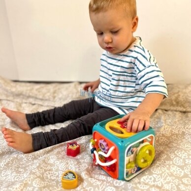 WOOPIE BABY Interaktyvus sensorinis edukacinis Montessori kubas, rūšiuoklis 6in1 4