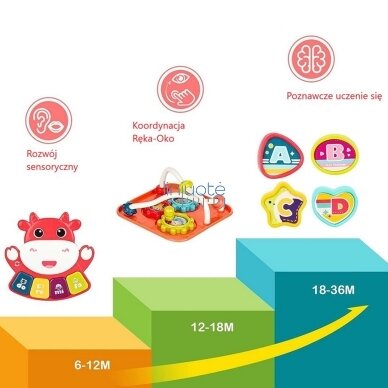 WOOPIE BABY Interaktyvus sensorinis edukacinis Montessori kubas, rūšiuoklis 6in1 6