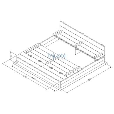 AXI XXL smėlio dėžė Ella 150 x 150 pilka 6 AXI XXL smėlio dėžė Ella 150 x 150 pilka 6