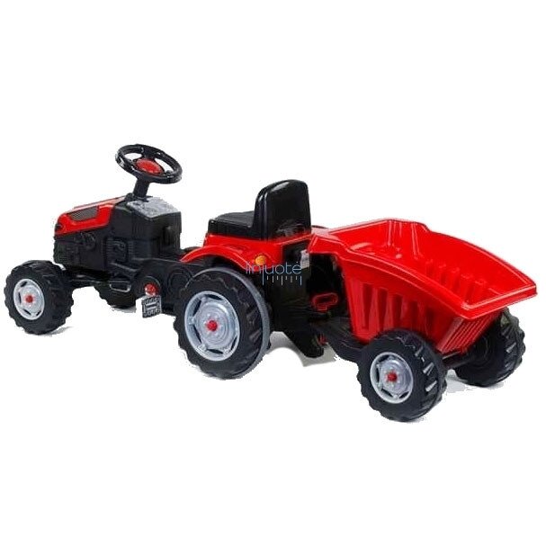 WOOPIE Pedalinis traktorius Farmer GoTrac MAXI su priekaba Tylūs ratai 24 WOOPIE Pedalinis traktorius Farmer GoTrac MAXI su priekaba Tylūs ratai 24