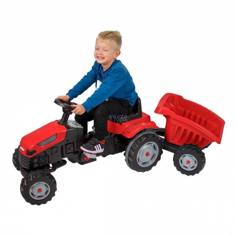 WOOPIE Pedalinis traktorius Farmer GoTrac MAXI su priekaba Tylūs ratai 20 WOOPIE Pedalinis traktorius Farmer GoTrac MAXI su priekaba Tylūs ratai 20
