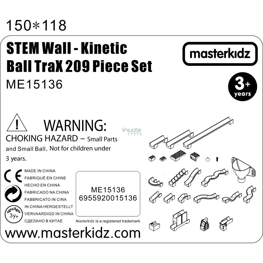 MASTERKIDZ Konstrukcinis Rinkinys Rutulio Takas STEM Lenta 209 elementų 3