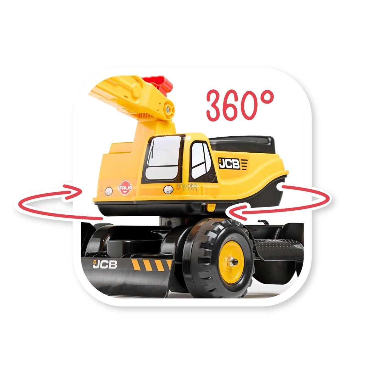 FALK Ekskavator JCB KASDIK Apverstas Geltonas Judantis Kastuvo Nuo 3 Metų. 4