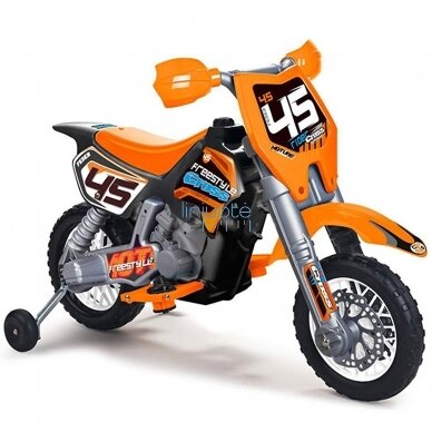 FEBER ORANŽINIS CROSS MOTOCIKLAS SU 6V AKUMULIATORIUMI VAIKAMS, FEN02000 FEBER ORANŽINIS CROSS MOTOCIKLAS SU 6V AKUMULIATORIUMI VAIKAMS, FEN02000