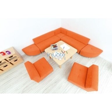 Kampinė sofa su atlošu, h 25 cm, įvairių spalvų