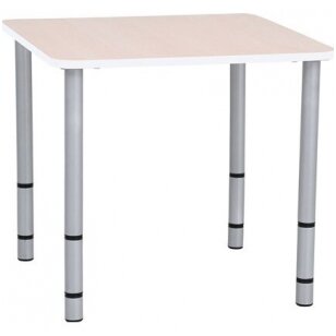 Kvadratinis stalas "Quadro" 65x65 su reg. aukščio koja, klevo sp.