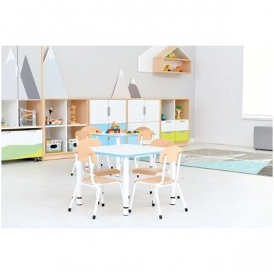 Taisnstūra galds "Quadro" 115x65 ar regulējama augstuma kājām, balts 3