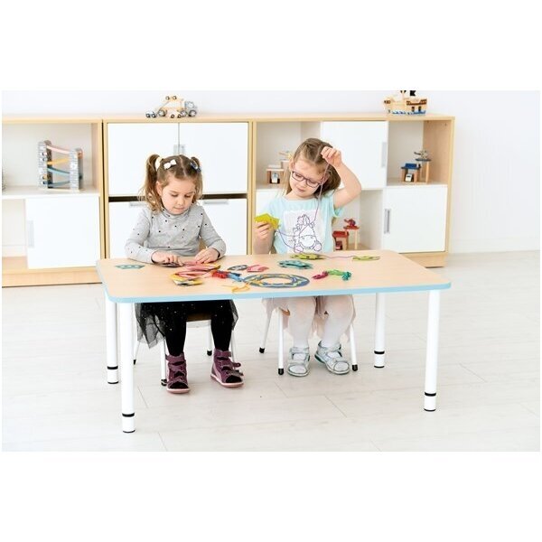 Taisnstūra galds "Quadro" 115x65 ar regulējama augstuma kājām, balts 4 Taisnstūra galds "Quadro" 115x65 ar regulējama augstuma kājām, balts 4