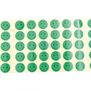 Laimingi šypsenėlių lipdukai žali, 900vnt., 456010