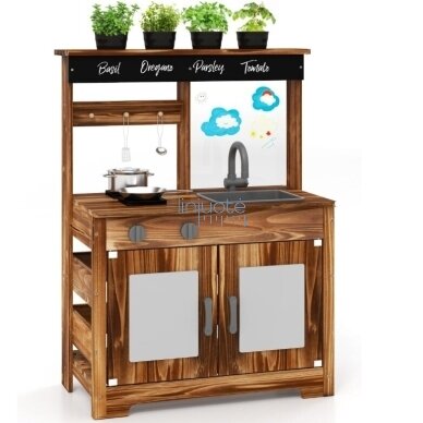 Koka āra virtuvīte ar piederumiem, DSG7601 Koka āra virtuvīte ar piederumiem, DSG7601