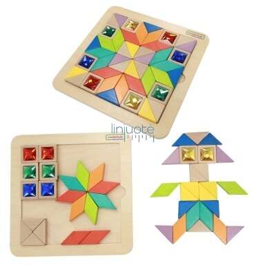 MASTERKIDZ MOZAIKOS DĖLIONĖ - SPALVŲ IR FORMŲ MOKYMASIS TANGRAM MONTESSORI, ME14573