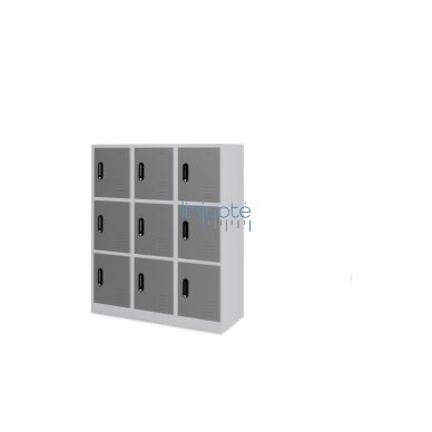 Metalinė 9 vietų pilka drabužinė Metalinė 9 vietų pilka drabužinė