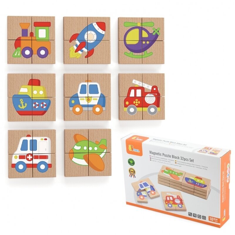 KOKA MAGNĒTI - PUZLE "TRANSPORTLĪDZEKĻI", 50723 KOKA MAGNĒTI - PUZLE "TRANSPORTLĪDZEKĻI", 50723