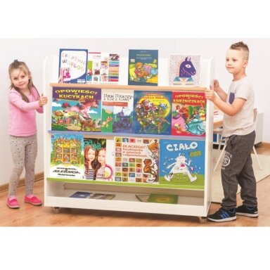 Pārvietojams divpusējs ekspozīcijas bibliotēkas plaukts GB 6512414 Pārvietojams divpusējs ekspozīcijas bibliotēkas plaukts GB 6512414