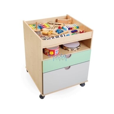 Mobilioji spintelė su stalčiais ir muzikos instrumentais. Cubo kolekcija 2 Mobilioji spintelė su stalčiais ir muzikos instrumentais. Cubo kolekcija 2